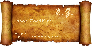 Masan Zaránd névjegykártya